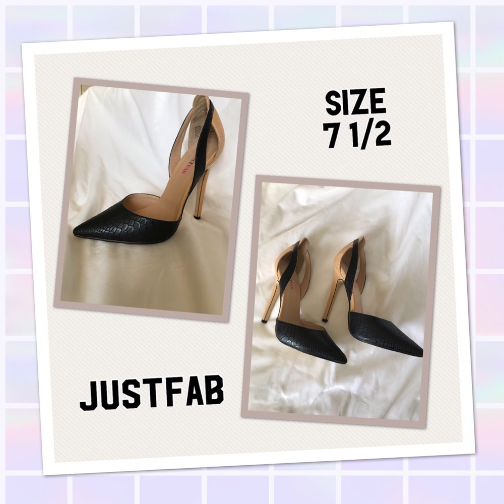 JustFab - Corynn Tan/Black Heels Sz 7.5